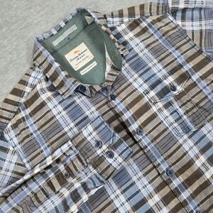Tommy Bahama Jeans Men Small Island Modern Fit Plaid Button Down Shirt Blue